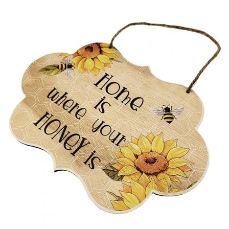 Puinen riippukoriste, kyltti Happy Bee's Festival, kyltit etuoven sisustukseen, puiset tervetuliaiskyltit riipus, luova sisä- ja ulkokäyttöön kuistin 