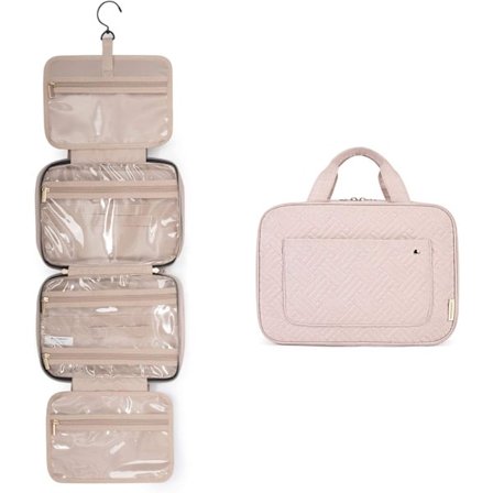 Ripustettava kosmetiikkalaukku, suuri (vaaleanpunainen)
