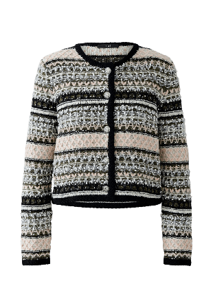 Oui Stickad jacka Jackor Dam Flerfärgad 40