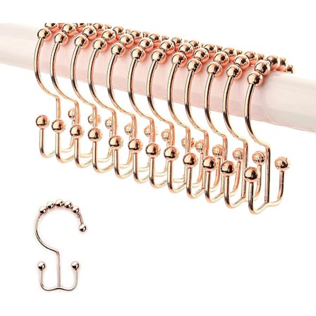 Duschdraperi krok och ögla i koppar, rostfritt stål