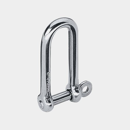 Harken 5mm lång schackel i smitt rostfritt stål, högglanspolerad med skruvpinne för marin användning och segling