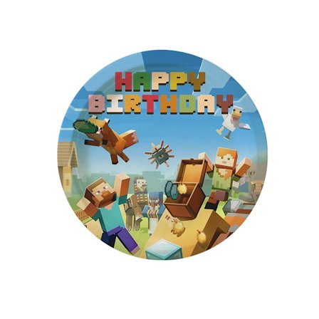 10 st Nya Minecraft Tallrikar 7" Kalas Tillbehör Födelsedagsdekorationer