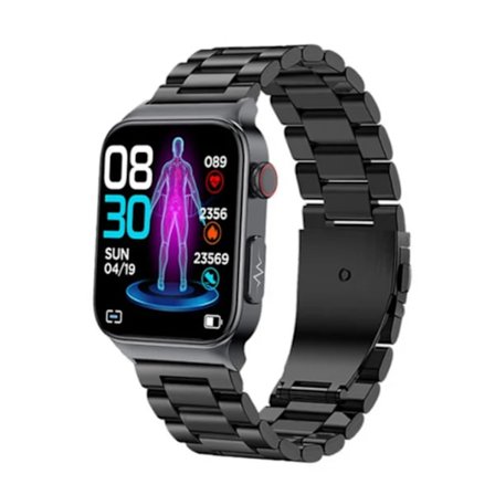 E500 Blodsockermätare Smartklocka EKG-övervakning Blodtryck Kroppstemperatur Smartwatch Män IP68 Vattentät Fitness Tracker
