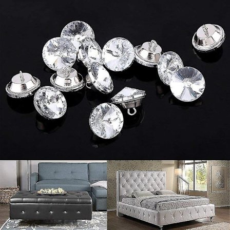 50 stk Krystalltrekknappar 20mm Rhinestone