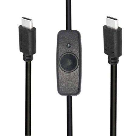 Dobbeltende Type C han strømforlængerkabel USB Type C ledning 318 tænd/sluk-knap strømkabel ledning 2A 120cm