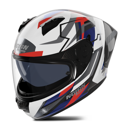 Helhjelm Nolan N60-6 Sport Hvit/blå/rød metall XS
