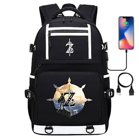 The Legend of Zelda Backpack Fashion School Bag Teen Travel USB Charging Multifunction Bag