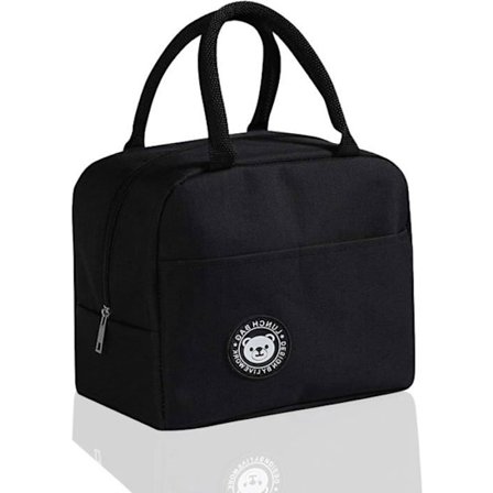 Isolert lunsjpose, liten lunsjkurv, mini isolert vanntett lunsjpose, vanntett lunsj med svart aluminiumsfolie