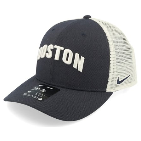 Nike MLB - Azul trucker Gorra - Boston Red Sox Dri-fit Rise Blue/Natural Trucker - Nike @ Hatstore