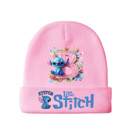 Disney Stitch Bokstav A-Z Trykkdesign Dame Lue, Elastisk Løs Passform, Høst/Vinter Varm Unisex Hatt, Lett og [DB]