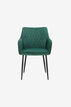 Loft24 - Spisebordsstol med armlæn ELVIRA, 2-pak - Grøn - Stole med armlæn - Fra Homeroom