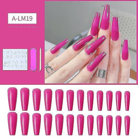 Långa Ballerina-formade Falska Naglar Press-on Naglar Artificiella Finger Manikyr