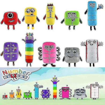 10 kpl/setti Numero-palikat Pehmolelut Oppimiseen T ytetyt Numero-palikat Leikkiel imet Piirroshahmo T ytetyt Pehmolelut Lasten Lahja Nine 21cm