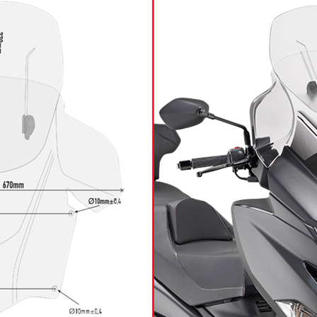 Windschutzscheibe Einstellbar Givi AF Airflow Klar - Suzuki Burgman 400 ABS 2019-2019