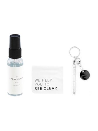 BA Optikk Travel Kit including microcloth, 30 ml spray and screwdriver