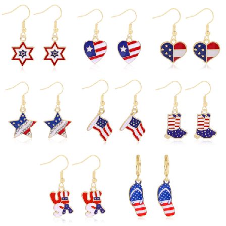 8 par Amerikanska flag örhängen 4 juli örhängen patriotiska