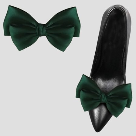 2stk Skoclips Charm Spænde MØRKEGRØN