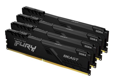 Kingston FURY Beast - DDR4 - sett - 64 GB: 4 x 16 GB - DIMM 288-pin - 3600 MHz / PC4-28800 - ikke-bufret