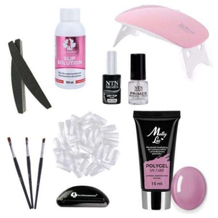 11st Acrylic Gel - Poly Builder Gel Kit med Led-lampa - Bean paste