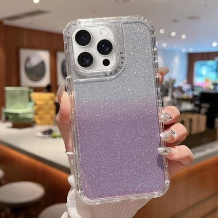 iPhone 16 Pro Max Skal TPU + PC med Glittrande Papper - Fullt Skyddande Mobilskal