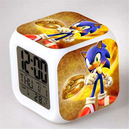 Sonic Kids Digital Klokke LED Fargerik Fargeskiftende Alarm Skrivebordsklokke Gave[DB] B