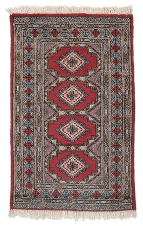 Pakistan Bokhara 2Ply Vloerkleed Handgeknoopt 75X121 Bruin/Donkerrood Pakistan