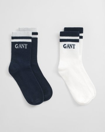 GANT Kinder 2er-Pack Gestreifte Sportsocken (27-29) Marineblau