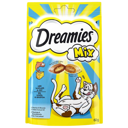 Dreamies - Cat Treat Mix Laks og ost 60g - Katt - Kattegodteri & kattegress - Belønningsgodbiter katt - ZOO.no