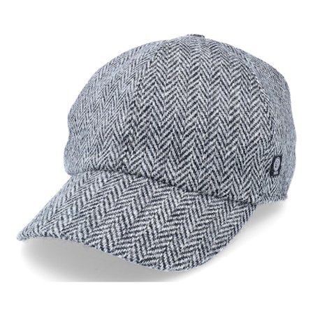 CTH Ericson - Grå earflap Keps - James Harris Tweed Black Ear Flap @ Hatstore