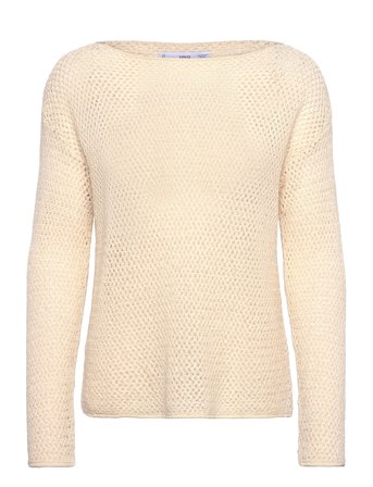 Mango | Openwork Knitted Boat-Neck Sweater | L