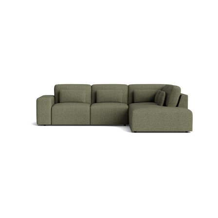Messina Ecksofa, rechts in Mito Grün, modernes Design mit Nozag-Federung für optimalen Sitzkomfort, stilvolles Polstersofa für Wohnzimmer 80cm.