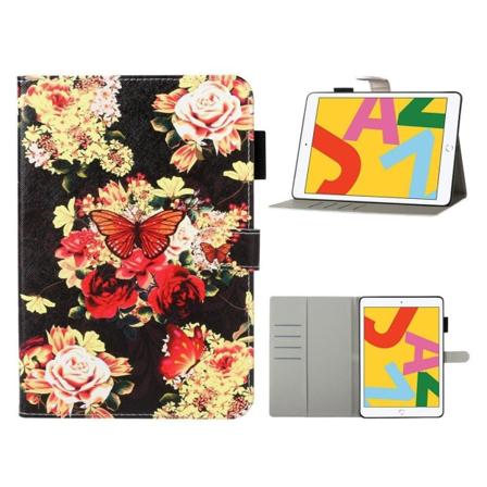 iPad 10.2 (2019) / Air (2019) coolt mönstrat flipfodral i läder - Fjäril Och Blomma multifärg