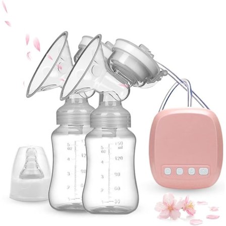Elektrisk brystpumpe, dobbelt elektrisk brystpumpe, dobbelt pumpe brystpumpe, bærbar babypumpe, dobbelt pumpning, 2 tilstande og 9 niveauer justerbar 