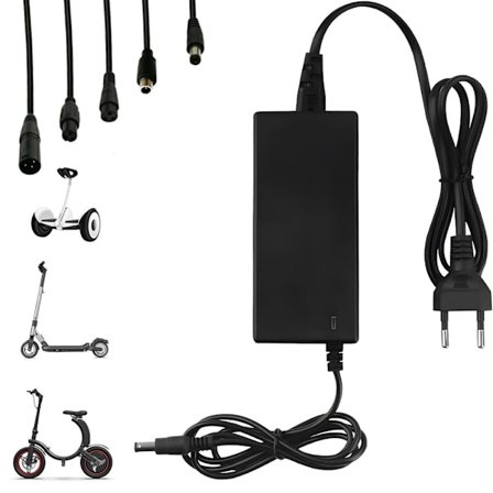42V 2A Laddare med 5 Kontakter för Scooter 36V Litiumbatteri Elcykel Scooter Batteriladdare