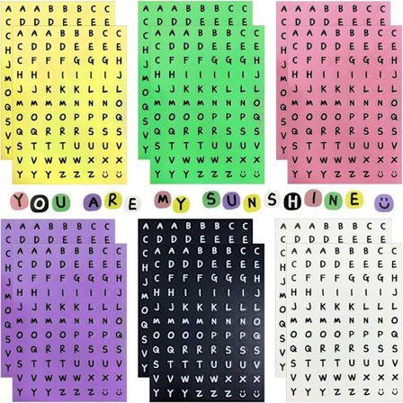 24Sheets Letter Stickers Alfabet Stickers Selvklæbende