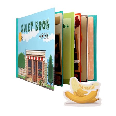 Tyst bok för småbarn 2-4 inlärningsförmåga Interaktiv upptagen bok Sensorisk bok Pedagogiska leksaksböcker(D)