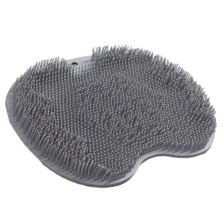 Silikon Fot Skrubb Rygg Skrubb Dusjbørste med Sugekopper Grå