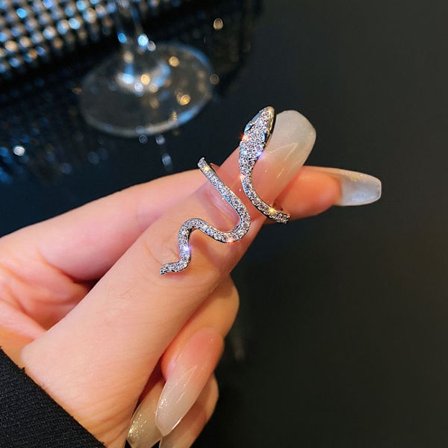 Öppna Snake Ring Justerbar Koppar Snake Ringar För Kvinnor Smycken Presenter