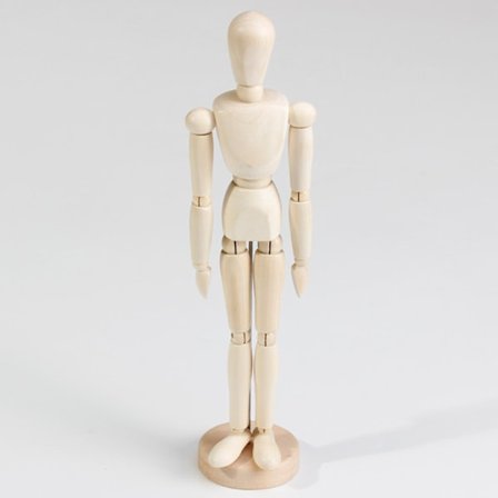 1 puinen taiteilijanukke luonnosteluun hiilellä