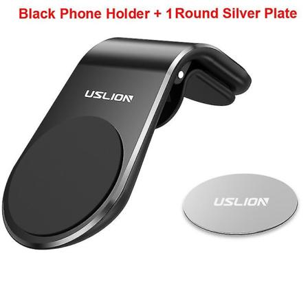 Uslion Easy Air Vent Mount Holdare Bil Universal Mobiltelefon Holdare Stöd Magnetisk Adsorption Biltelefon Monteringsställ for Iphone black