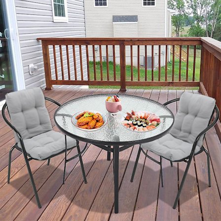 Inomhus- och utomhus gräsmatta stol rotting stol dyna, Ljusgrå