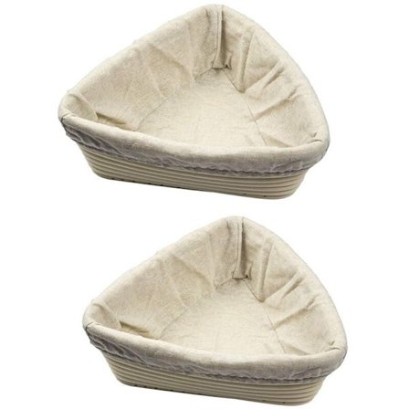 Rattan Oval Kolmikulmainen Kori Pehmustetulla Taikinakulho Paistettu Ruokasäilytyskori Järjestäjä 2 Kpl