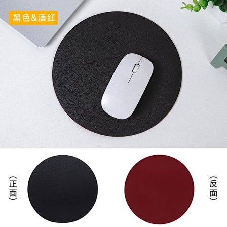 Rund musmatta i läder enfärgad liten datorskrivbordsmatta liten fräsch tjej tangentbord spel