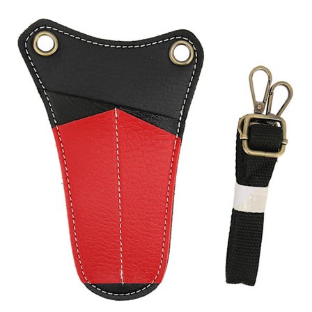 Rød PU læder frisørsaks hylster pung frisørværktøjer holder taske med skulderrem