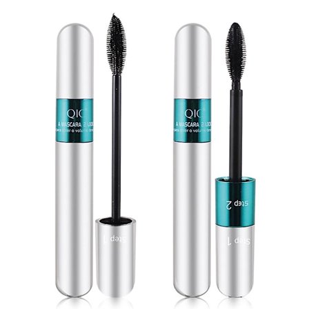 4d Tjock Lång Vattenfast Silk Fiber Mascara Makeup Kosmetisk Silver Tube