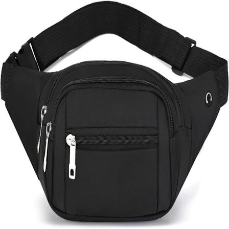 This unisex crossbody waist bag features an adjustable shoulder strap and is suitable for outdoor sports, travel, leisure, running, hiking