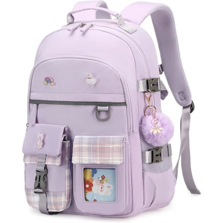 Rygsæk til piger, 15,6 tommer laptop skoletaske børn børnehave grundskole rygsække store bogtasker til teenagepiger kvinder lilla{AZC} purple