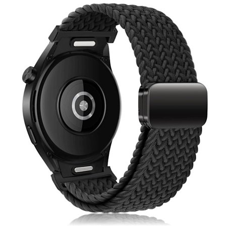 Flätat armband för Samsung Galaxy Watch 6 4 classic/5 Pro 45mm 47mm 43mm 44mm 40mm Magnetiskt armband utan mellanrum Galaxy Watch 6 band svart