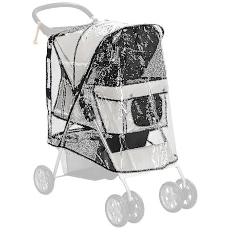 PawHut Hundvagn Regnskydd med främre ingång, överdrag, för hundvagn_dxm LL