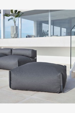 Kave Home - Puf Square - Grå - Havelænestole - Fra Homeroom